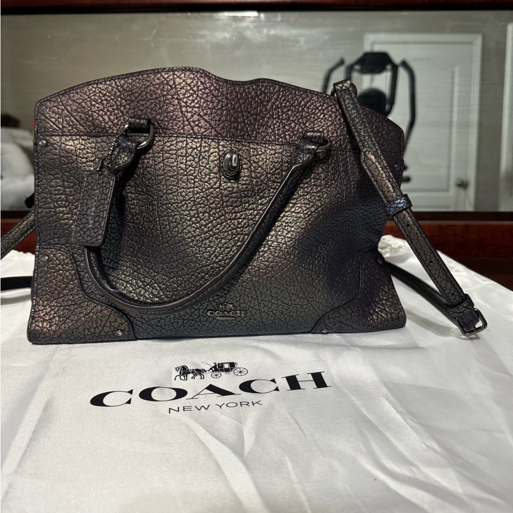 Coach Hologram Leather Mercer 30 Oilslick